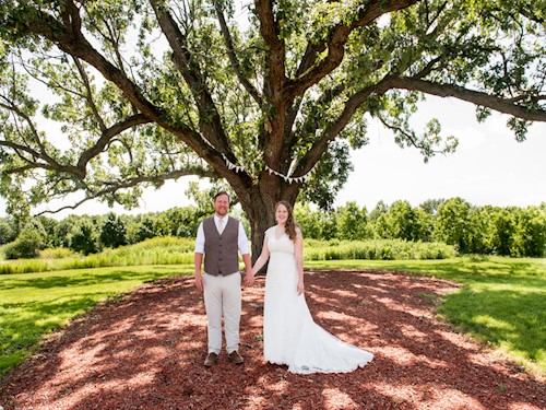 Couple under the Heritage Oak Tree